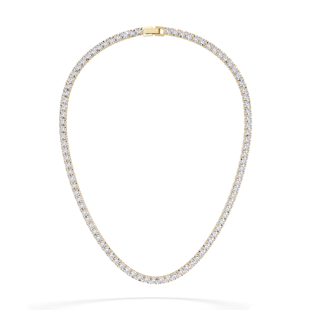 Brilliance 2.50ct Round Cut Lab Diamond Tennis Necklace in 18K Gold Vermeil