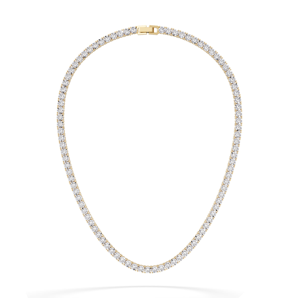 Brilliance 2.50ct Round Cut Lab Diamond Tennis Necklace in 18K Gold Vermeil