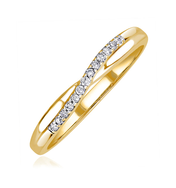 Lab Diamond Half Eternity Wave Ring 0.05ct in 18K Gold Vermeil
