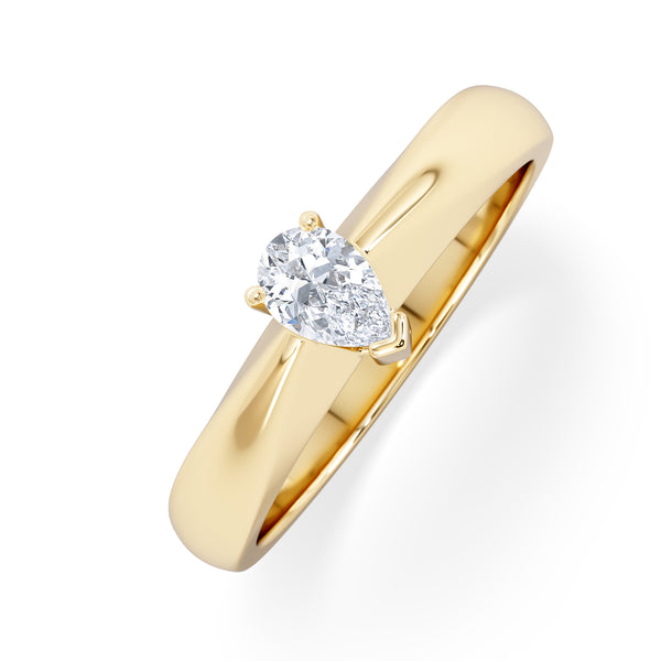 Naomi Pear Cut Lab Diamond Engagement Ring 0.33ct H/SI in 18k Gold Vermeil