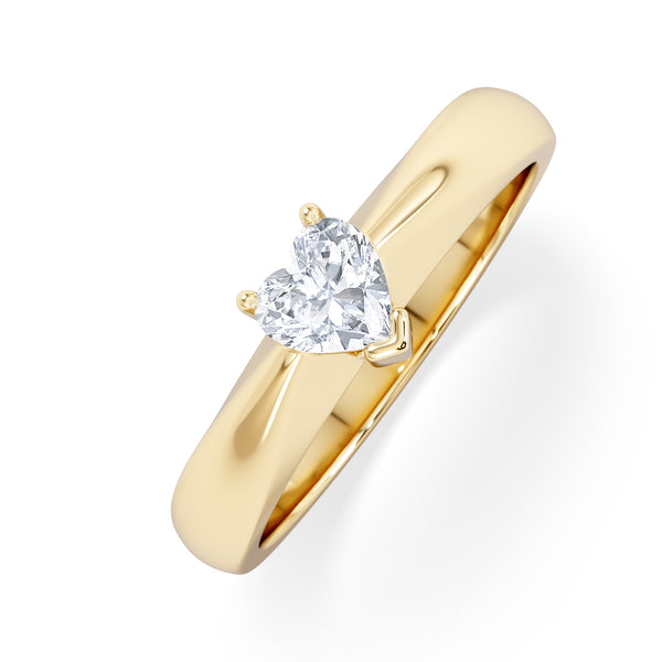Naomi Heart Cut Lab Diamond Engagement Ring 0.33ct H/SI in 18k Gold Vermeil