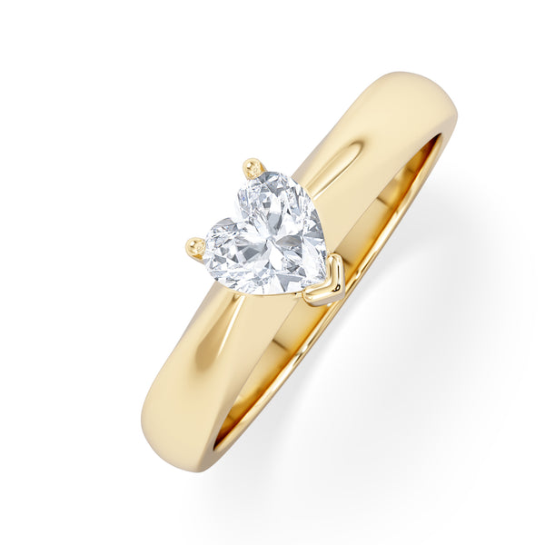 Naomi Heart Cut Lab Diamond Engagement Ring 0.50ct H/SI in 18k Gold Vermeil