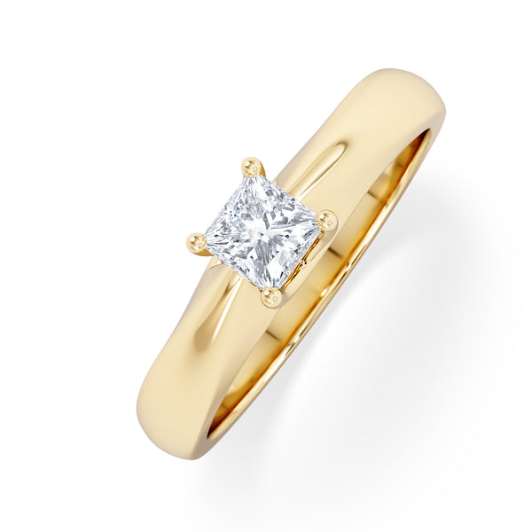 Naomi Princess Cut Lab Diamond Engagement Ring 0.33ct H/SI in 18k Gold Vermeil