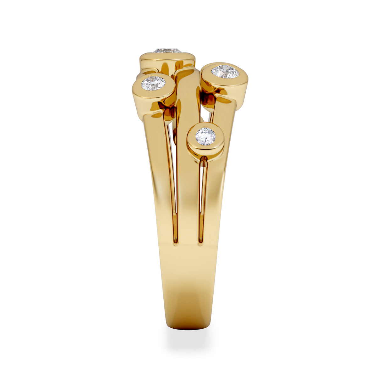 Lab Diamond Rain Drop Ring 0.25ct in 18K Gold Vermeil
