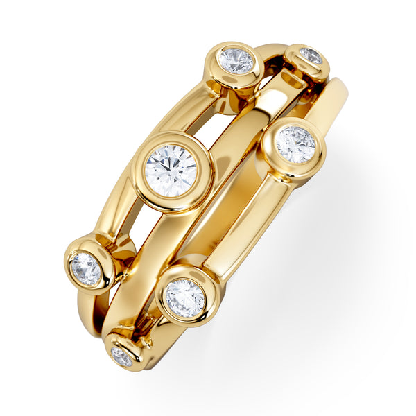 Lab Diamond Rain Drop Ring 0.25ct in 18K Gold Vermeil