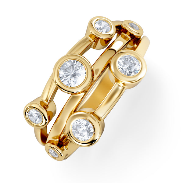Lab Diamond Rain Drop Ring 0.50ct in 18K Gold Vermeil