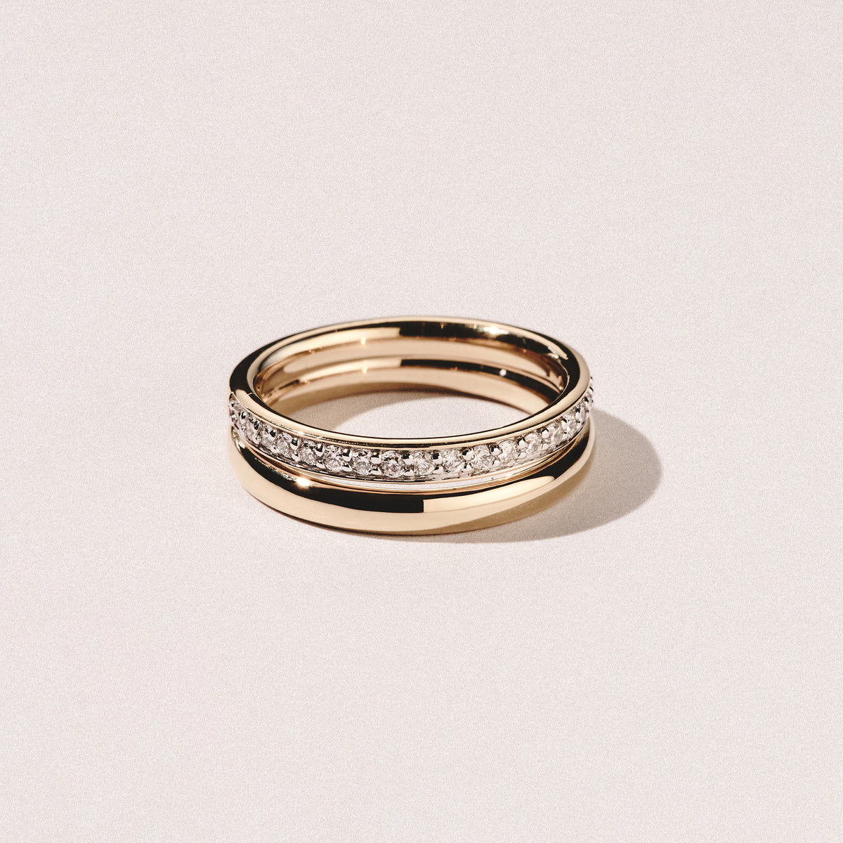 Duo Stacking Lab Diamond Ring 0.26ct in 9K Gold