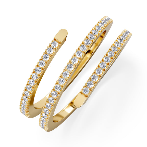 Lab Diamond Spiral Ring 0.25ct in 18k Gold Vermeil