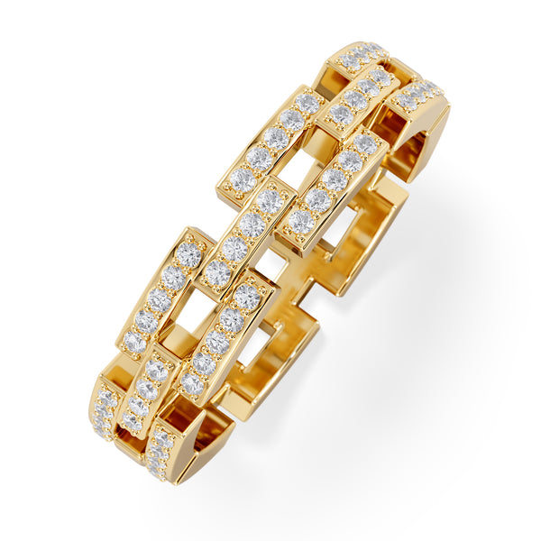 Lab Diamond Chain Link Ring 0.24ct in 18k Gold Vermeil