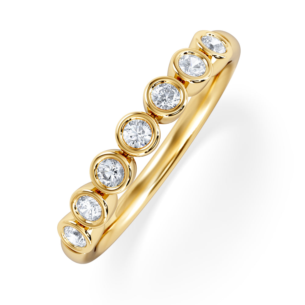 Orbit Half Band 0.30ct G/VS Round Cut Rubover Eternity Ring in 9K Yellow Gold