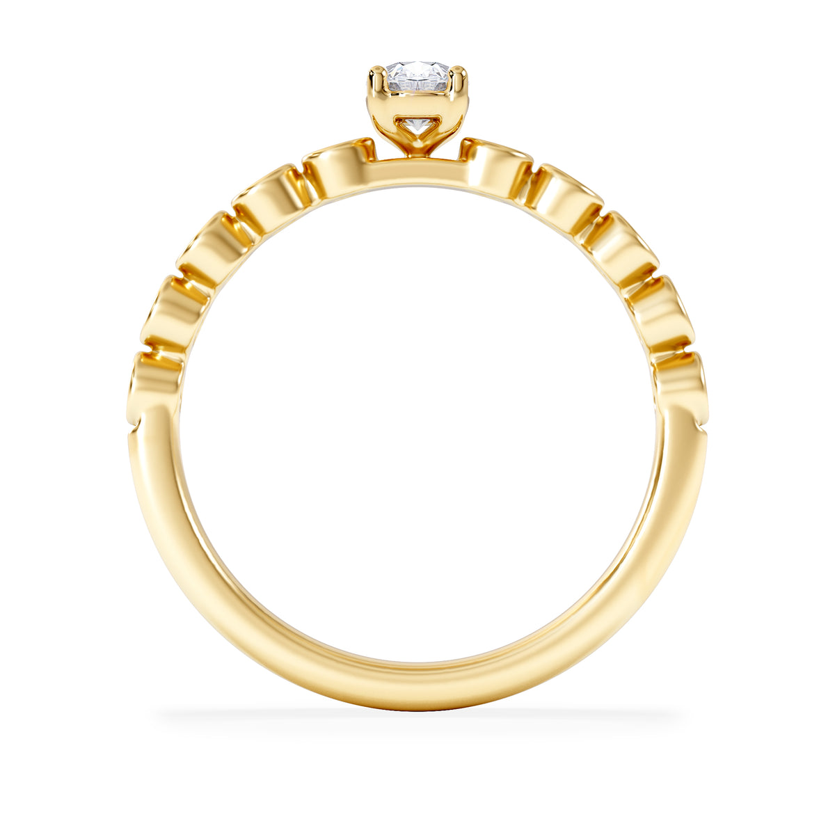 Entwine 0.30ct Oval Cut Lab Diamond Solitaire Engagement Ring with Side Stones in 18K Gold Vermeil