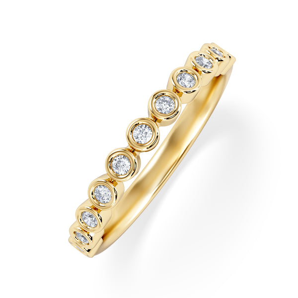 Entwine 0.42ct Round Cut Lab Diamond Half Band Eternity Ring 18K Gold Vermeil