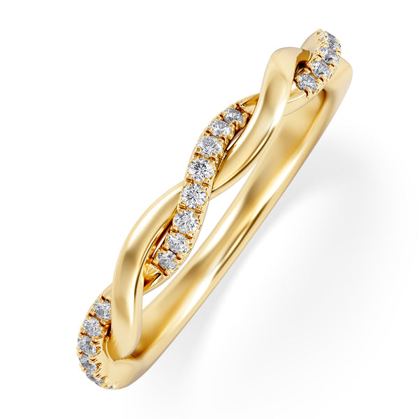Celia Twist Half Band 0.15ct F/VS Round Cut Lab Diamond Eternity Ring in 18K Gold Vermeil