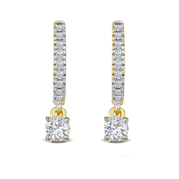 Stellato Hoop Drop Lab Diamond Earrings 0.50ct in 18K Gold Vermeil