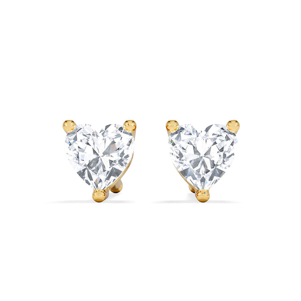 Naomi Heart Cut Lab Diamond Stud Earrings 0.30ct H/SI in 18k Gold Vermeil