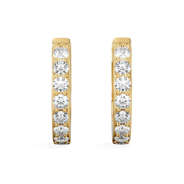 Row Huggie Lab Diamond Earrings 0.18ct in 18K Gold Vermeil