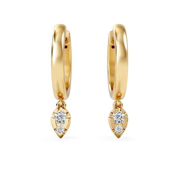 Lab Diamond 0.15ct Marquise Drop Huggies in 18K Gold Vermeil