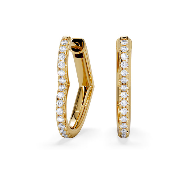 Lab Diamond Heart Hoop Earrings 0.22ct in 18K Gold Vermeil