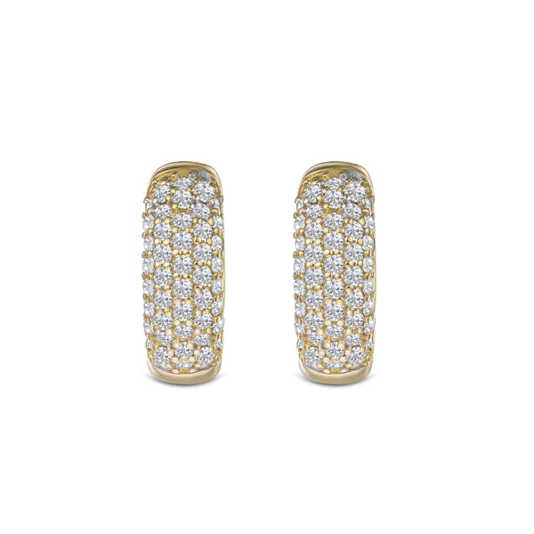Micro Pave Huggies Lab Diamond Earrings 0.55ct in 18k Gold Vermeil