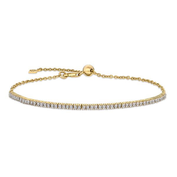 Adjustable Lab Diamond Tennis Bracelet 0.50ct in 18K Gold Vermeil