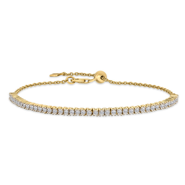 Adjustable Lab Diamond Tennis Bracelet 1.00ct in 18K Gold Vermeil