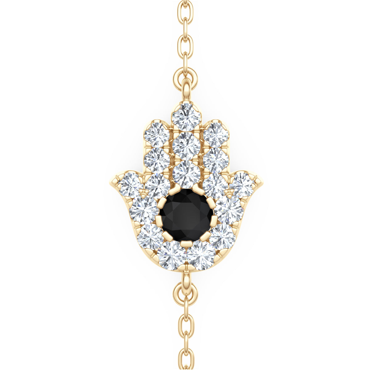 Hamsa 0.20ct Lab Diamond and Sapphire Bracelet in 18K Gold Vermeil