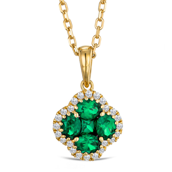 Alegria Lab Emerald Pendant 0.75ct in 18k Gold Vermeil