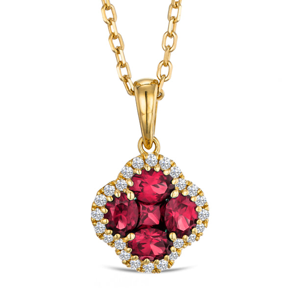 Alegria Lab Ruby Pendant 0.90ct in 18k Gold Vermeil