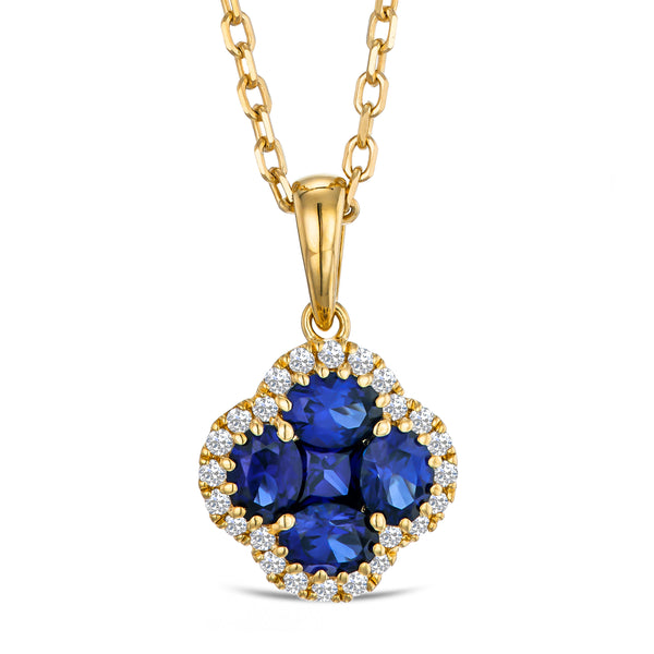 Alegria Lab Sapphire Pendant 1.00ct in 18k Gold Vermeil