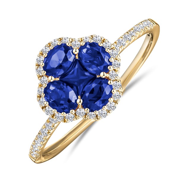 Alegria Lab Sapphire Ring 1.00ct in 18k Gold Vermeil