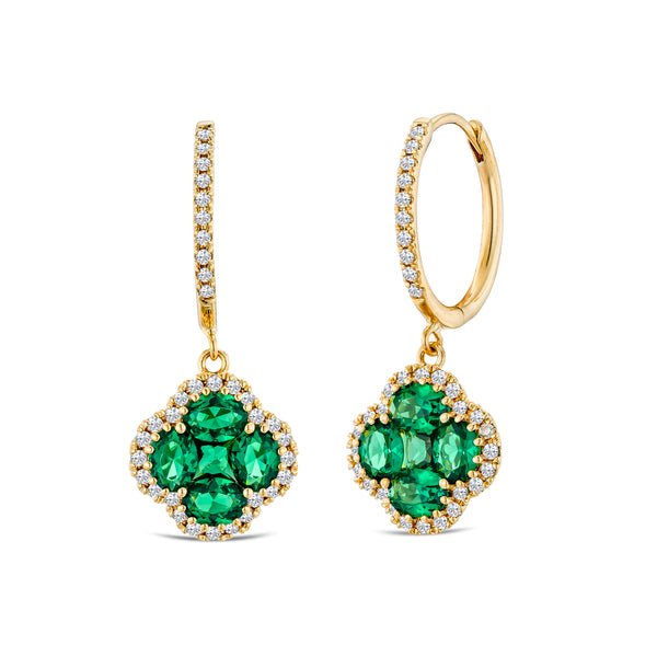 Alegria Lab Emerald Earrings 1.50ct in 18k Gold Vermeil