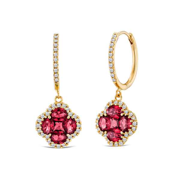 Alegria Lab Ruby Earrings 1.70ct in 18k Gold Vermeil
