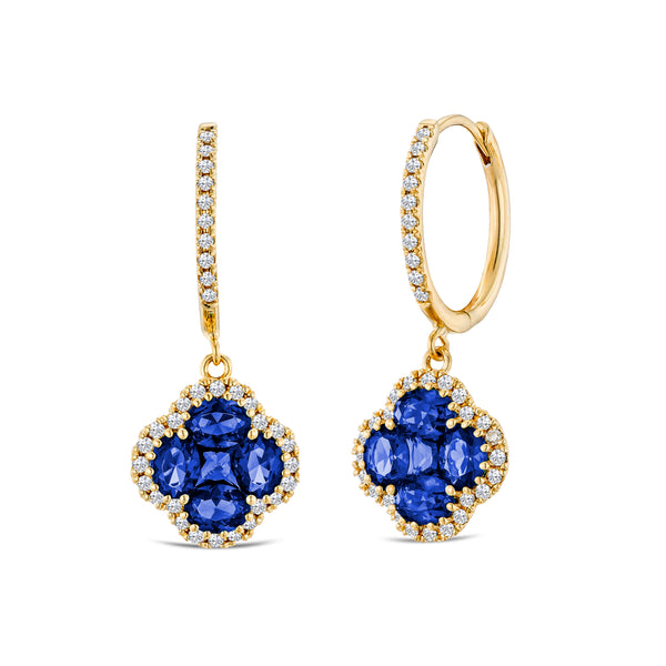 Alegria Lab Sapphire Earrings 2.00ct in 18k Gold Vermeil