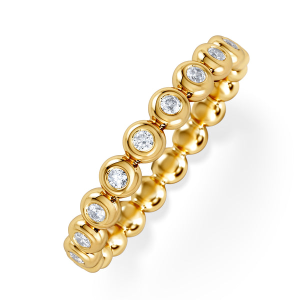 Bezel-Set Eternity Lab Diamond Ring 0.33ct in 18K Gold Vermeil