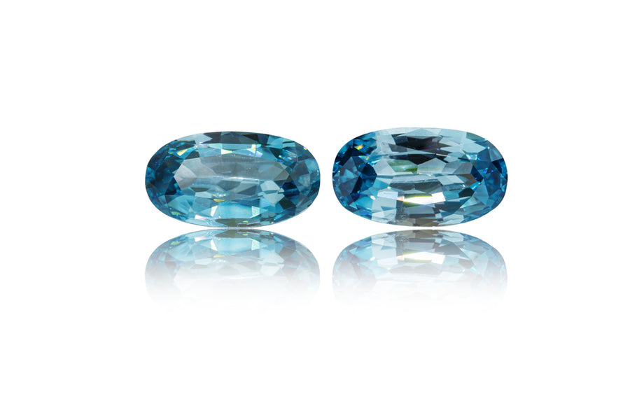 blue diamonds oval cuts two