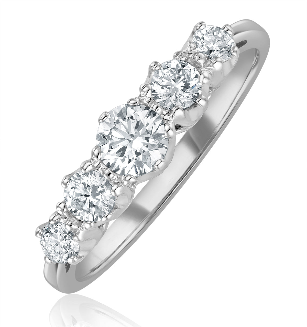 Grace 18K White Gold 5 Stone Diamond Eternity Ring 0.75CT PK
