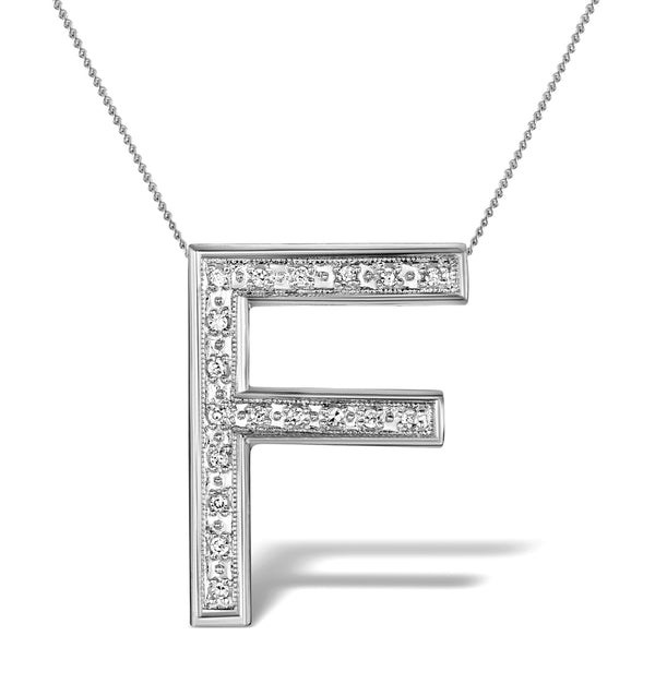 Diamond 0.12ct 9K White Gold Large Initial - RTC-G3803