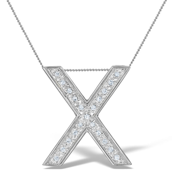 Diamond 0.17ct 9K White Gold Large Initial - RTC-G3923