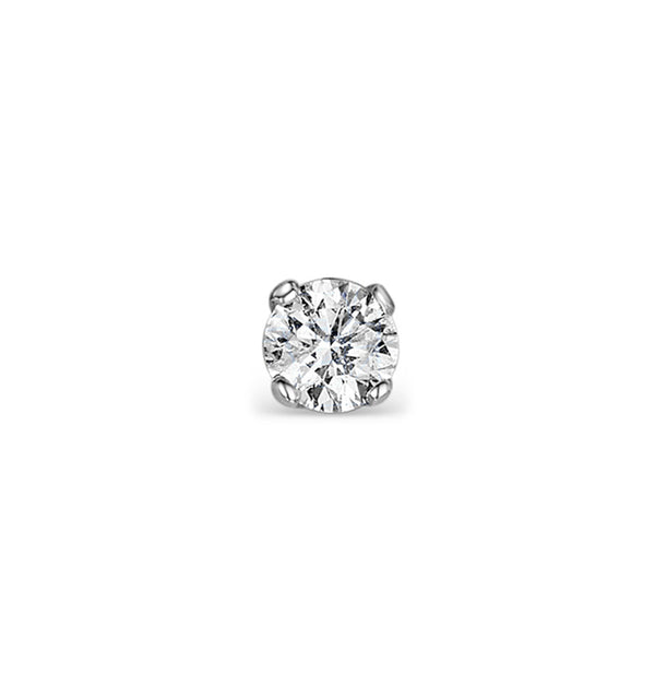 SINGLE Diamond Stud Earring 0.10ct Premium Quality 18KW Gold - 3mm
