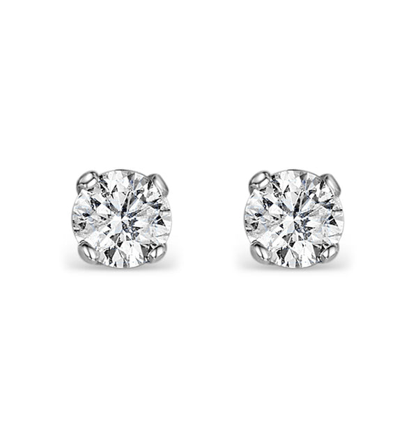 Diamond Earrings 0.20CT Studs G/Vs Quality in 18K White Gold - 3mm