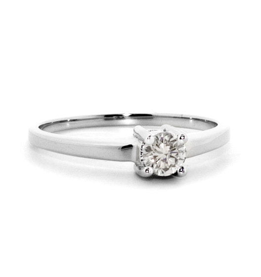 9K White Gold Diamond Value Single Stone Ring 0.25ct