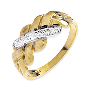 9K Gold Diamond Puzzle Style Ring