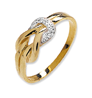 9K YG Diamond Knot Ring