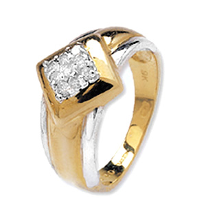 9K Gold Diamond Ring