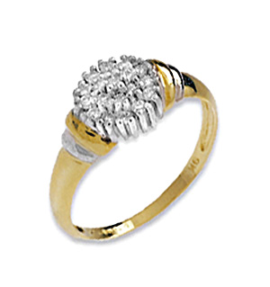 9K Gold Diamond Cluster Rings (0.25ct)