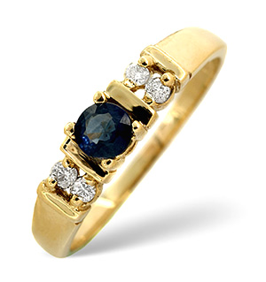 18K Gold Diamond and Kanchan Sapphire Ring 0.10ct