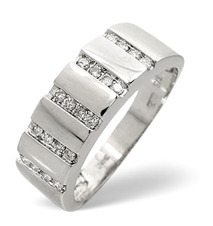 18K White Gold Brilliant Channel Set Diamond Design Ring H/si Anchor Certified
