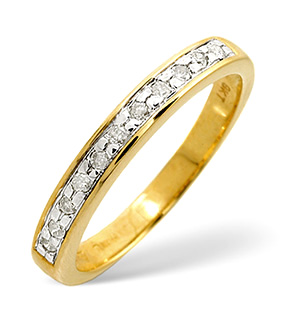 Half Eternity Ring 0.11CT Diamond 9K Yellow Gold