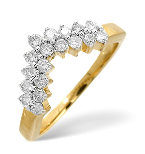 Wishbone Ring 0.45CT Diamond 9K Yellow Gold