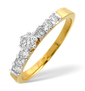 Solitaire With Shoulders Ring 0.33CT Diamond 9K Yellow Gold